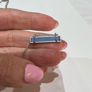 Kendra Scott Leanor pendant necklace. Silver & Pale Blue/Lilac Stone.